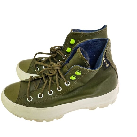 Converse CTAS Moss Olive Gortex Lug Sole Leather Sneakers Size 7.5 568764C - Picture 3 of 15